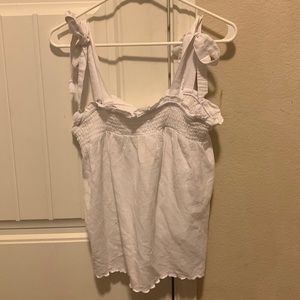 White tie on the shoulder top